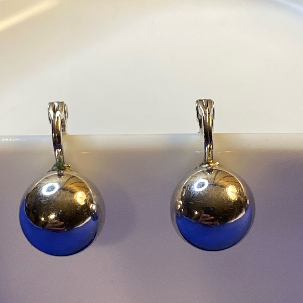 Monet Silver Tone Ball Clip-on Earrings